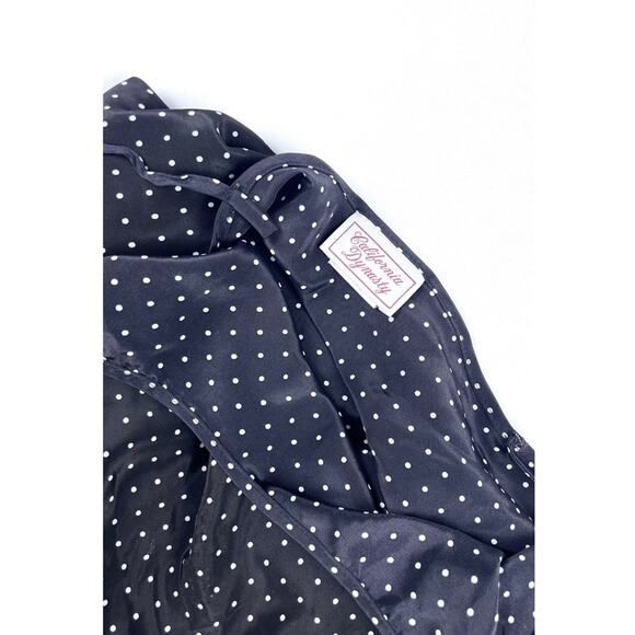 Vintage Black Satin Ditsy Dot Slip Dress - Picture 4 of 4